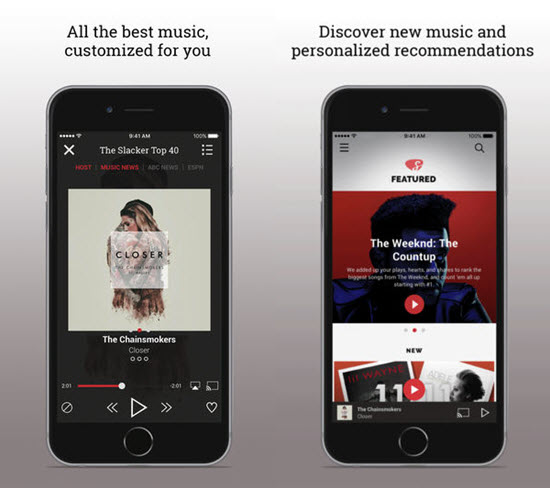 Slacker Radio is one of Top Apple Music Alternatives for iPhone.