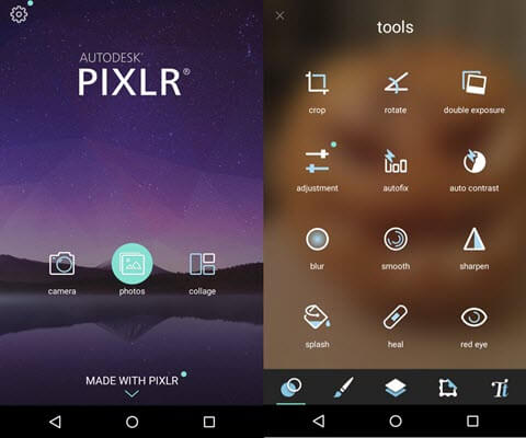 Pixlr Express for Android is another free photo resizing app that you can use on your Android phone.