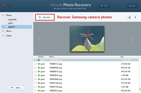 Recover Deleted/Lost Photos from Samsung Camera