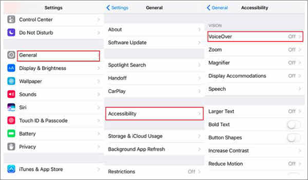 Turn Off the VoiceOver Feature.