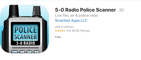 5-0 Radio Police Scanner offers first-hand information on weather, natural disasters, and crime updates.