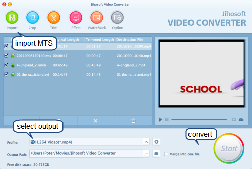 Convert Canon Legria HF M31 MTS Files on Mac OS X