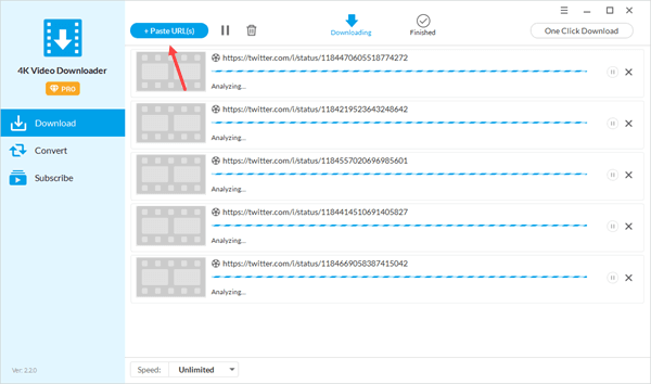 Copy and paste the witter Videos URL