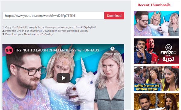 Using HD Thumbnail Save to download HD YouTube Thumbnails/Covers.