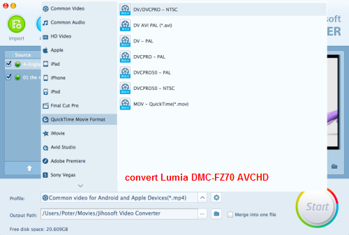 Import Panasonic Lumia DMC-FZ70 AVCHD to Mac