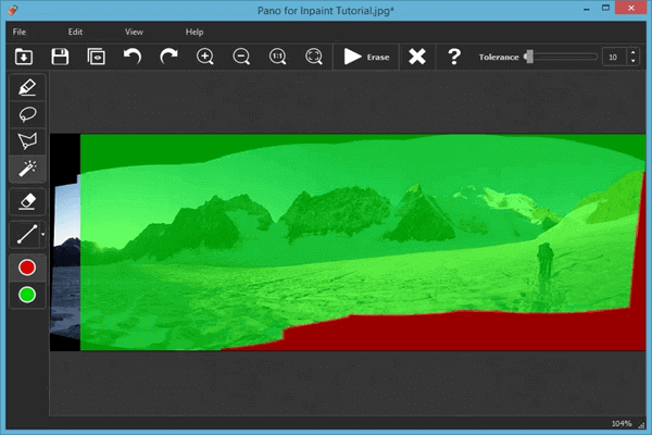 Remove Dark Areas from Panoramic Photos Using Inpaint