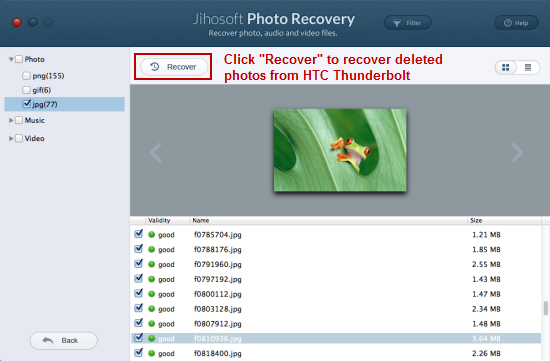 Recover Deleted Photos and Videos from HTC Thunderbolt 4G