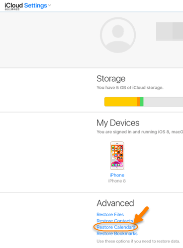 Restore Missing Calendar and Reminder from iCloud