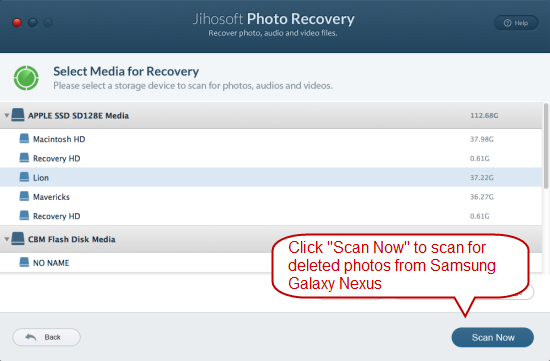 Recover Deleted Photos from Samsung Galaxy Nexus
