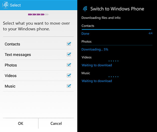 Transfer Data from Android to Windows Phone