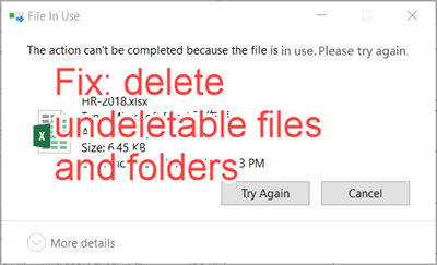 The action can’t be completed because…