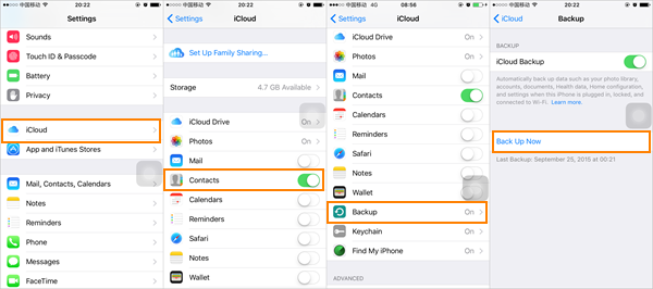 Transfer Contacts from iPhone to iPhone 6S/6S Plus Transfer Contacts with iCloud