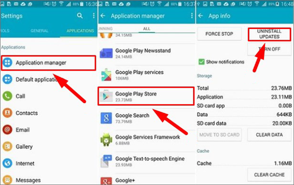 Reinstall the Google Play App